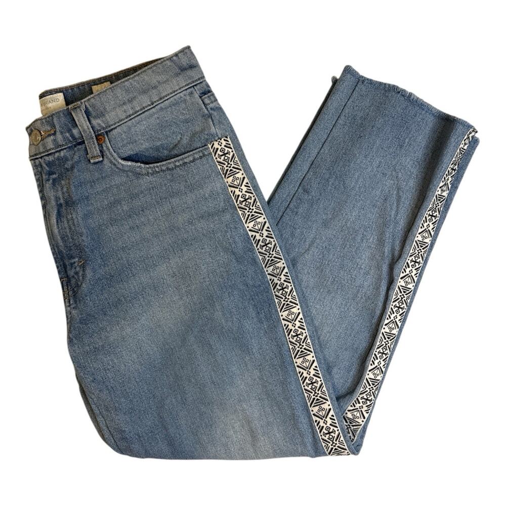 Lucky Brand Relaxed Taper Jeans Women 4/27 Side Trim Cotton Denim